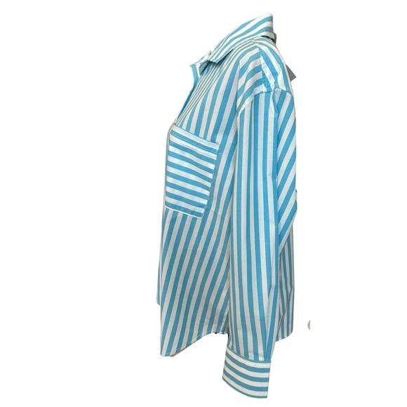 New ~ CASA CABANA ~ Nordstrom  Bethany Short Stripe Shirt Size L - Picture 4 of 6